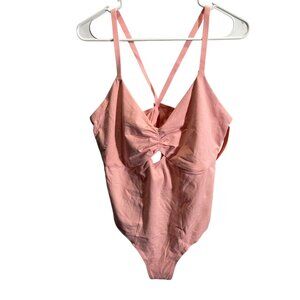 Colsie Pink One-Piece Bodysuit XS Adjustable Straps‎ Keyhole Detail